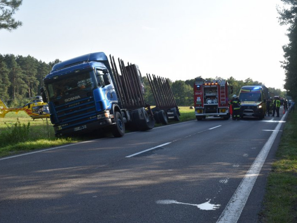 Śmiertelny wypadek na drodze Tarnobrzeg - Mielec. Tir potrącił kobietę [zdjęcia]