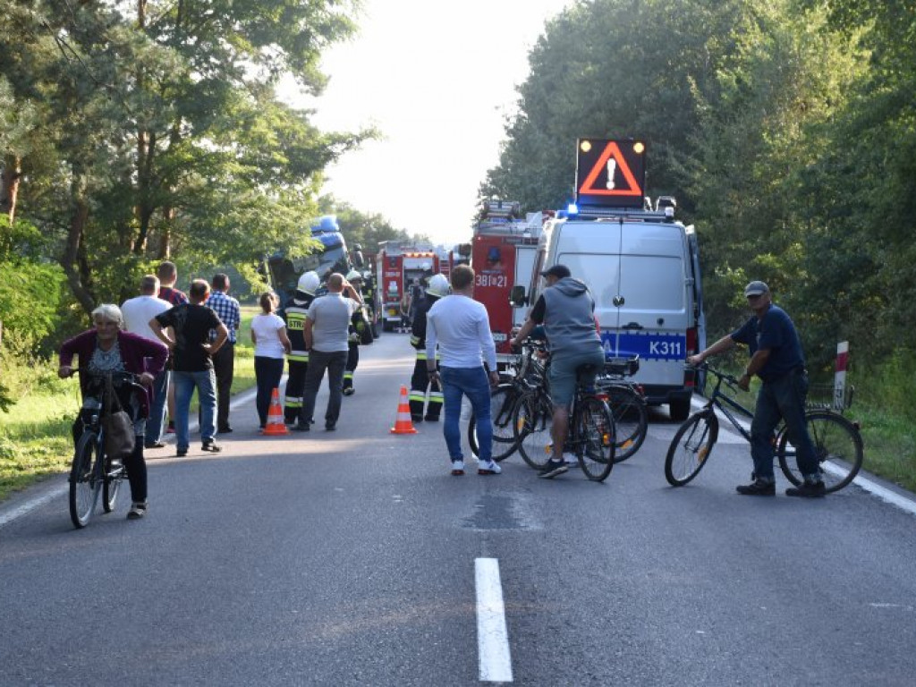 Śmiertelny wypadek na drodze Tarnobrzeg - Mielec. Tir potrącił kobietę [zdjęcia]