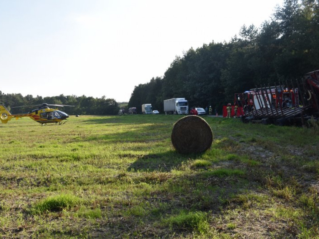 Śmiertelny wypadek na drodze Tarnobrzeg - Mielec. Tir potrącił kobietę [zdjęcia]