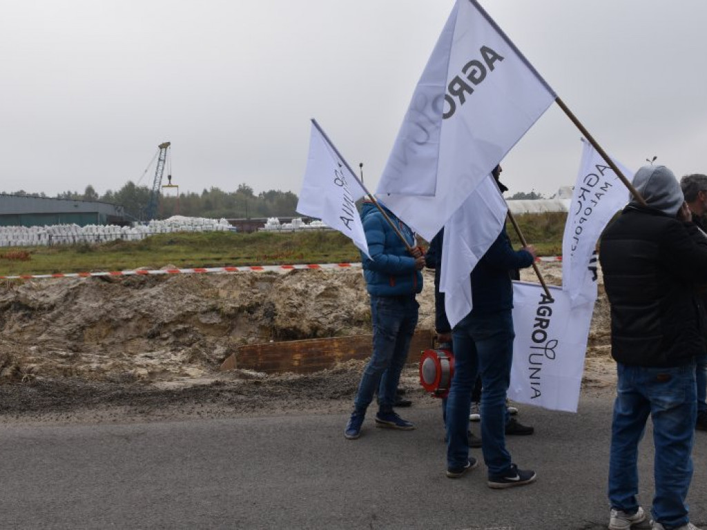 Protest w Woli Baranowskiej - interweniowała policja [zdjęcia]