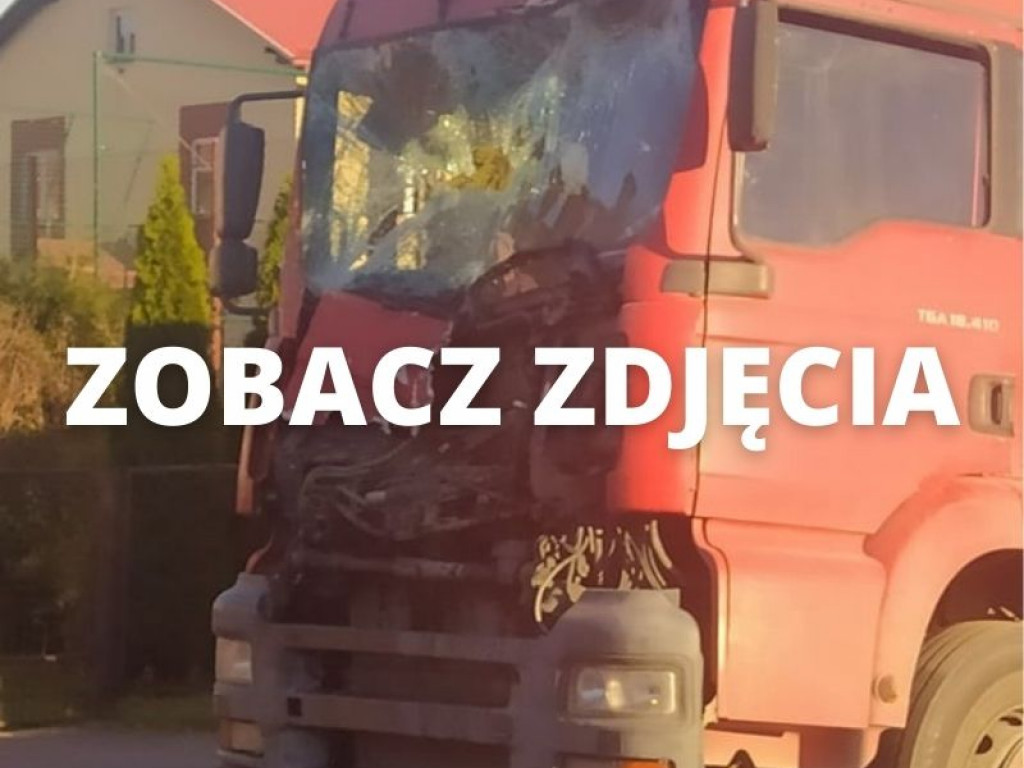 Tir zderzył się z betoniarką w Nowej Dębie. Korki na drodze krajowej [zdjęcia]