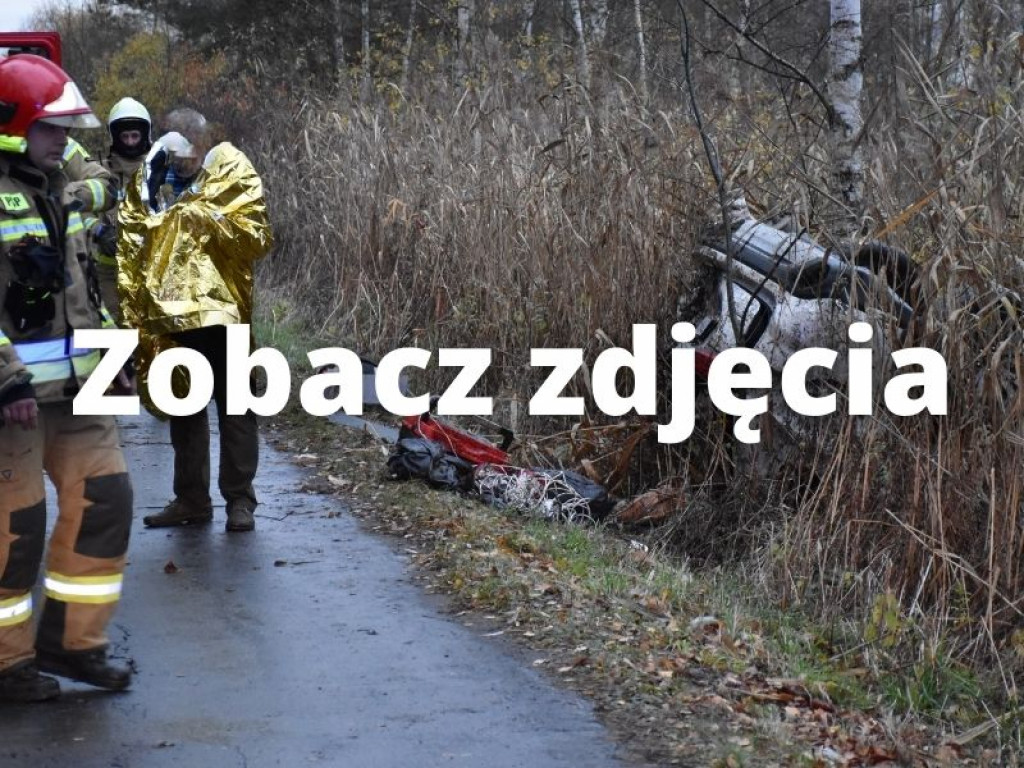 Groźne dachowanie na drodze Nowa Dęba - Stale [zdjęcia]