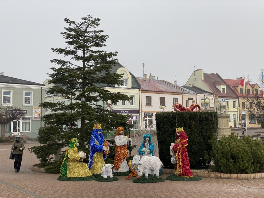 Tarnobrzeg. Szopka betlejemska stanęła na pl. B. Głowackiego. W planach jest też niedźwiedź! [zdjęcia]
