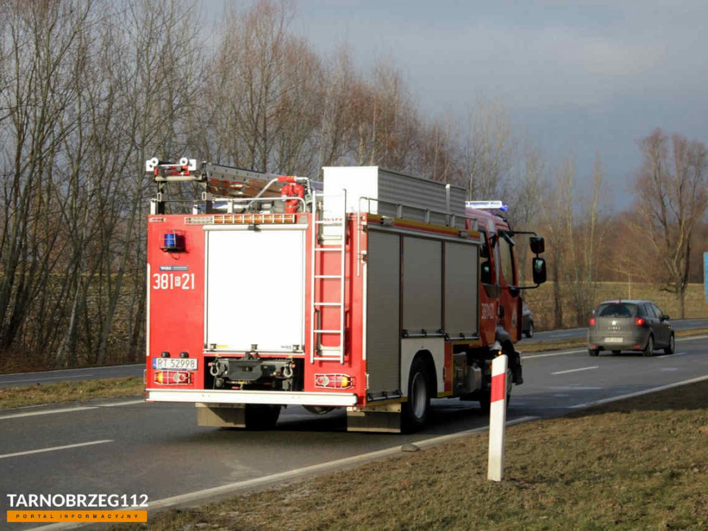 Tarnobrzeg. Na Wisłostradzie samochód zjechał z drogi i uderzył w drzewa. Kierująca trafiła do szpitala [zdjęcia]