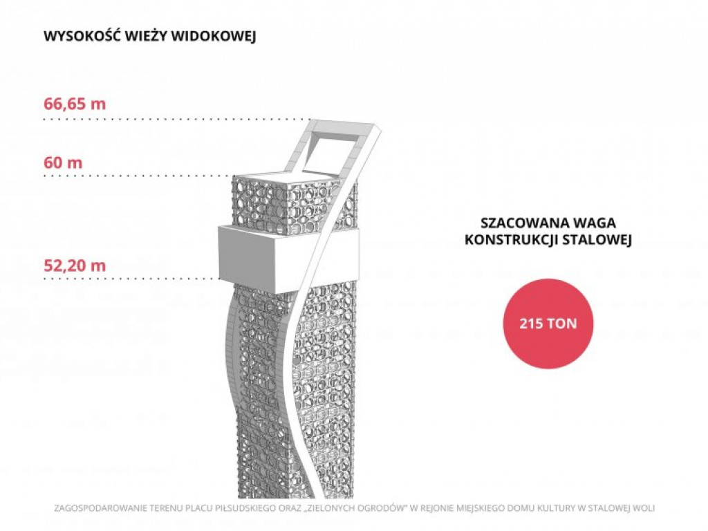 Tak będzie wyglądał Pl. Piłsudskiego w Stalowej Woli. Powstanie wieża widokowa! [zdjęcia]