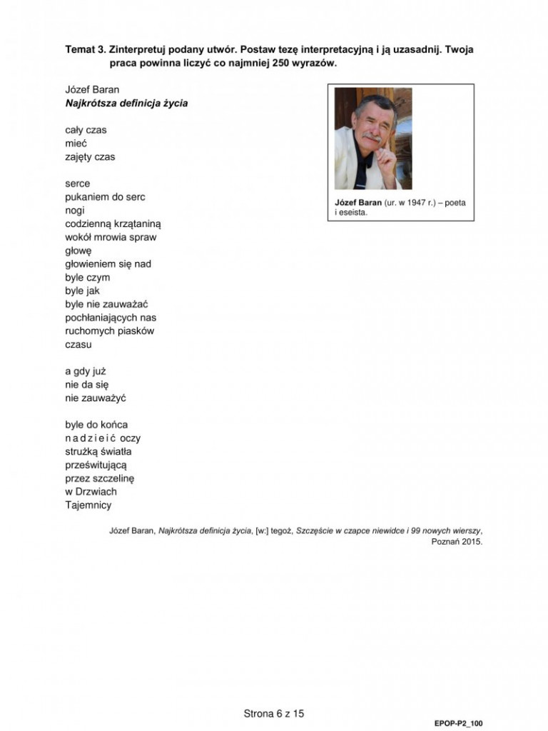 Matura 2022. Arkusz egzaminacyjny z języka polskiego