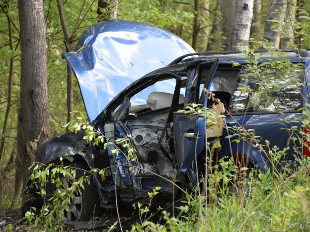 Groźny wypadek na drodze Dąbrowica - Chmielów [zdjęcia]
