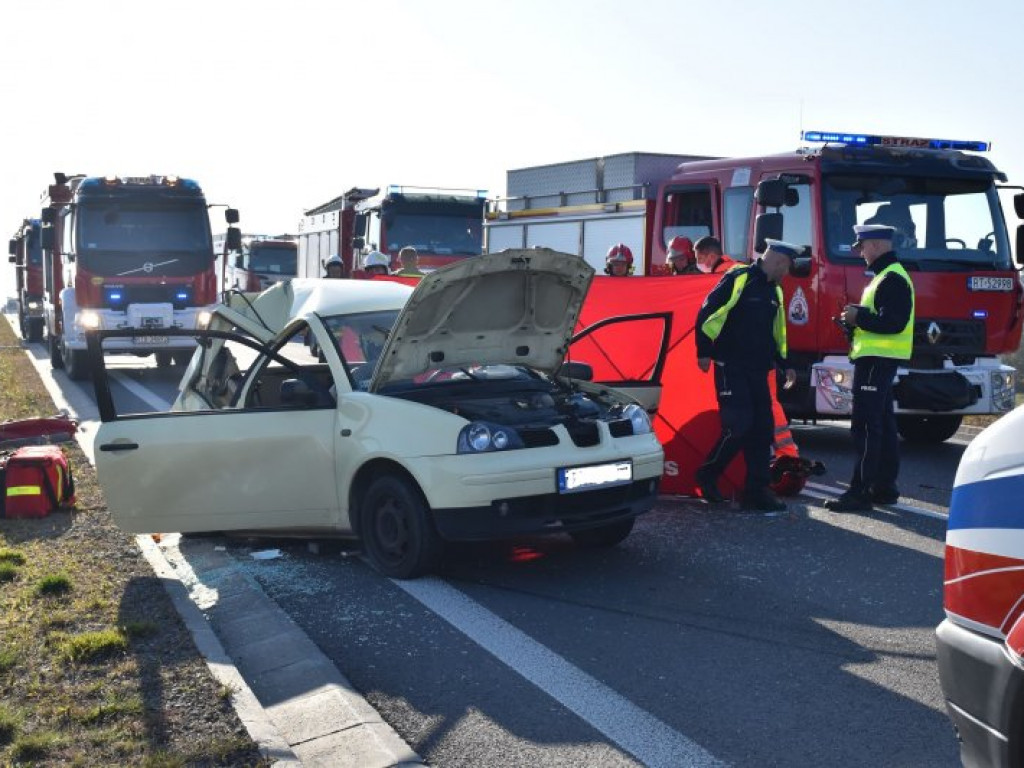 Wypadek na wiadukcie w Chmielowie. Droga krajowa nr 9 zablokowana [zdjęcia]
