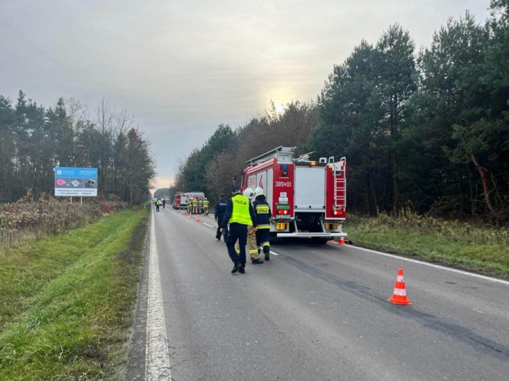 Motocyklista zderzył się z sarną. Wypadek na drodze wojewódzkiej w gminie Baranów Sandomierski! [zdjęcia]