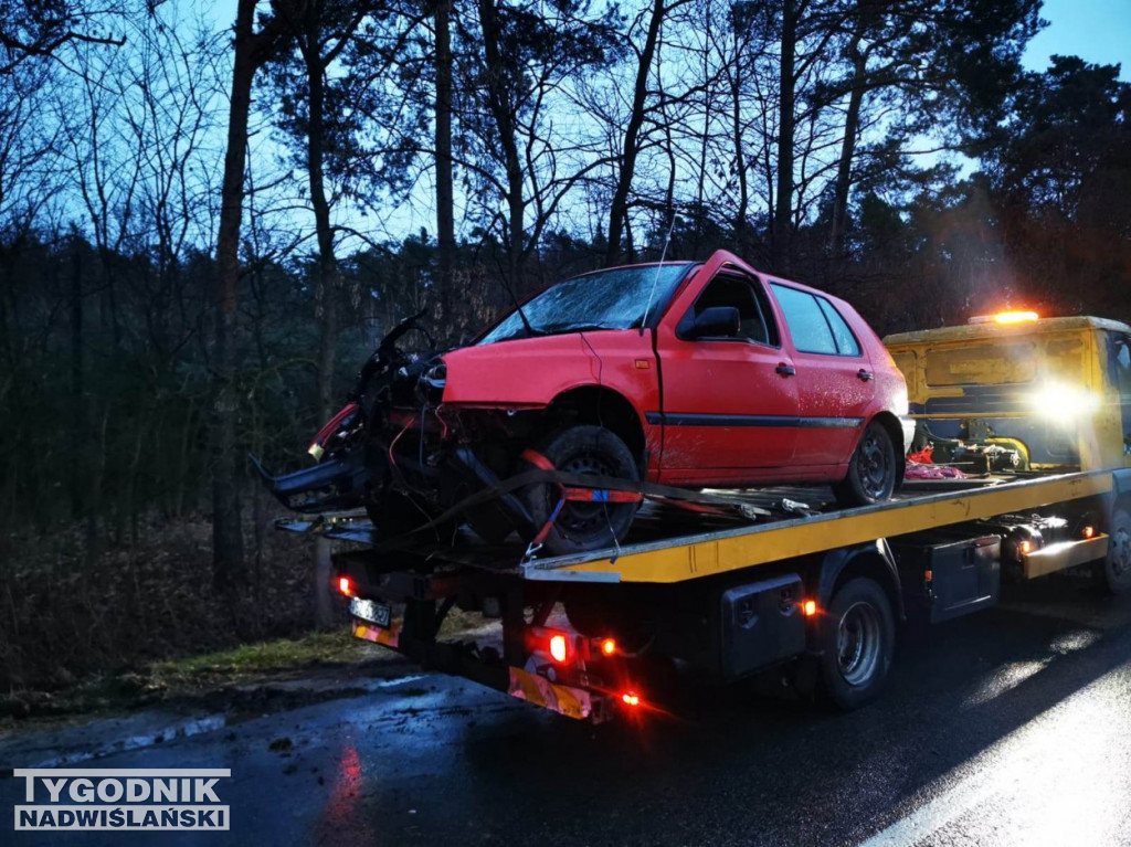 53-latek wjechał autem do rowu i uderzył w drzewo