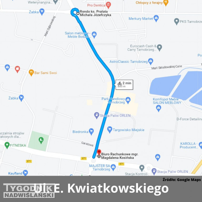 Drogowe inwestycje w Tarnobrzegu na mapach