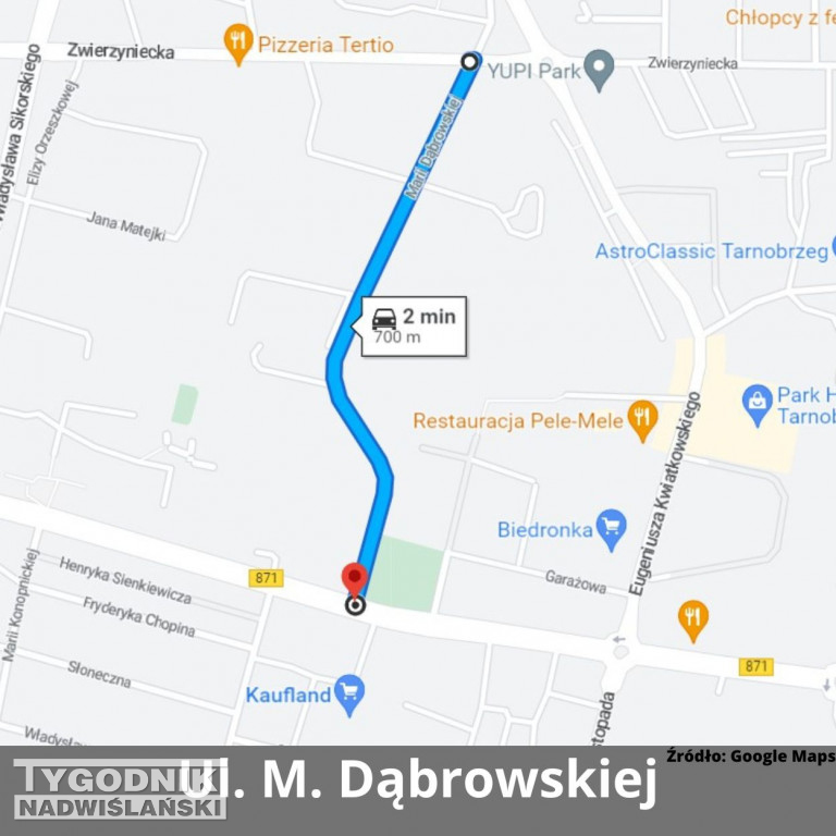 Drogowe inwestycje w Tarnobrzegu na mapach