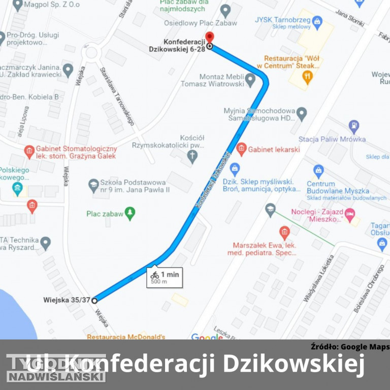 Drogowe inwestycje w Tarnobrzegu na mapach