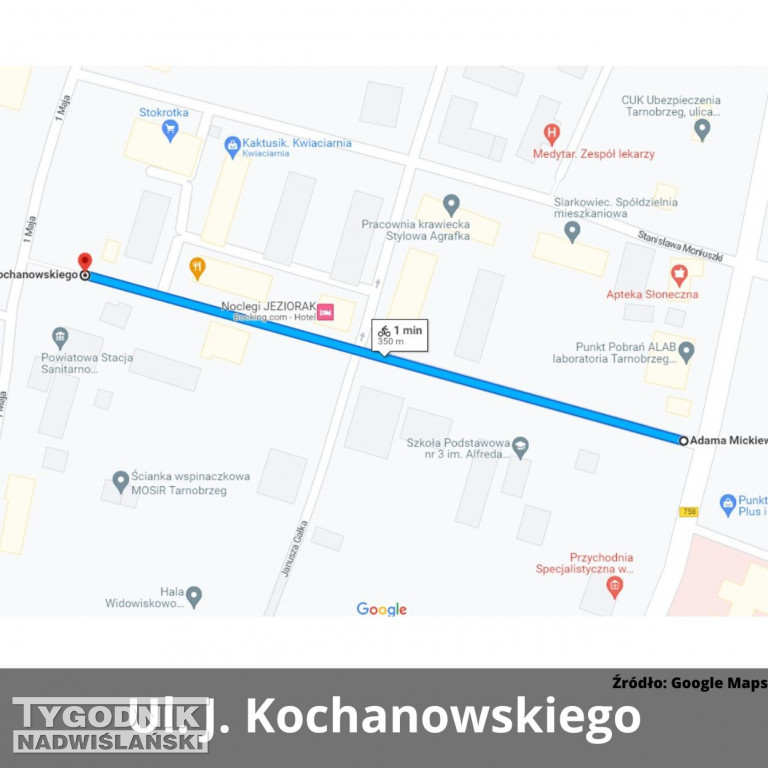 Drogowe inwestycje w Tarnobrzegu na mapach