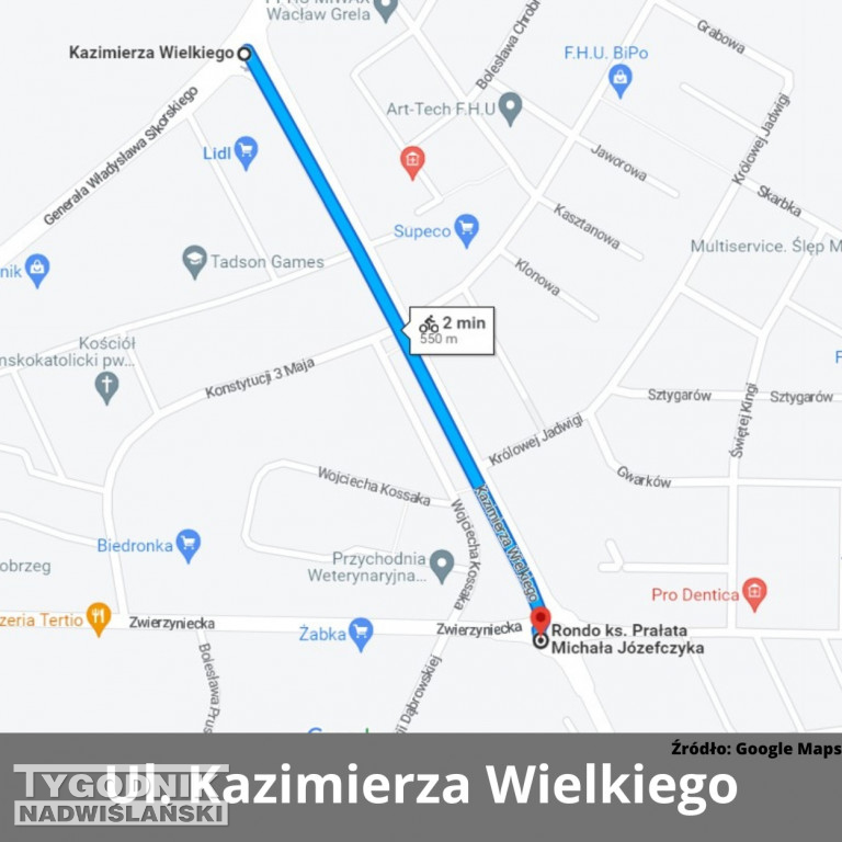 Drogowe inwestycje w Tarnobrzegu na mapach