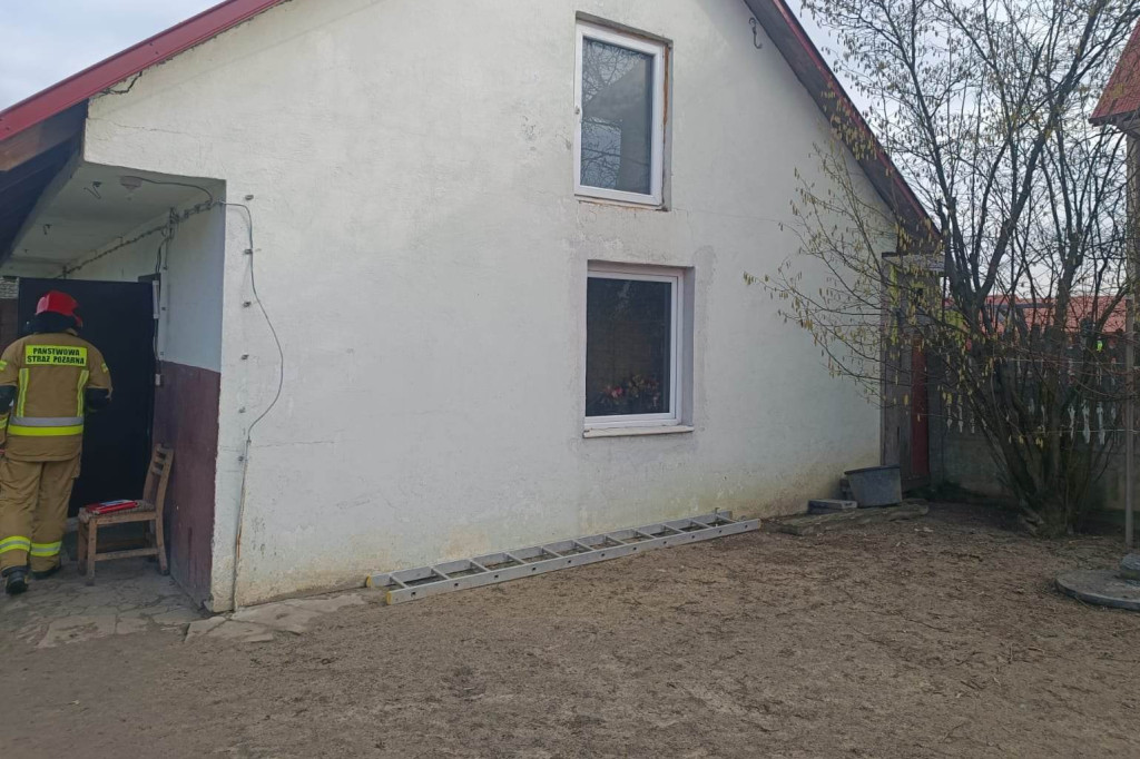 Pożar w Zrębinie w gminie Połaniec