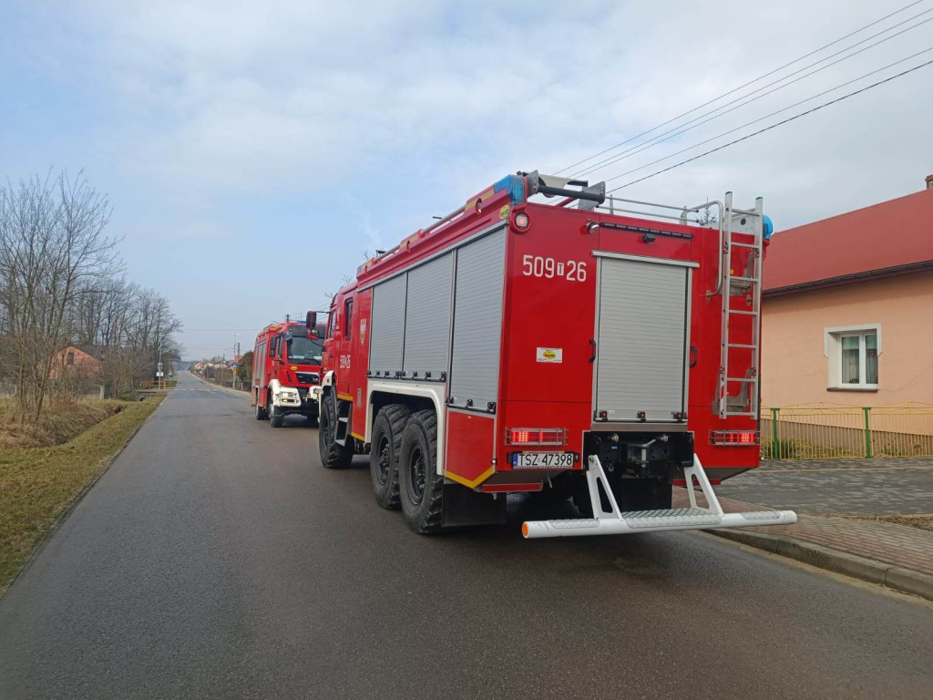 Pożar w Zrębinie w gminie Połaniec