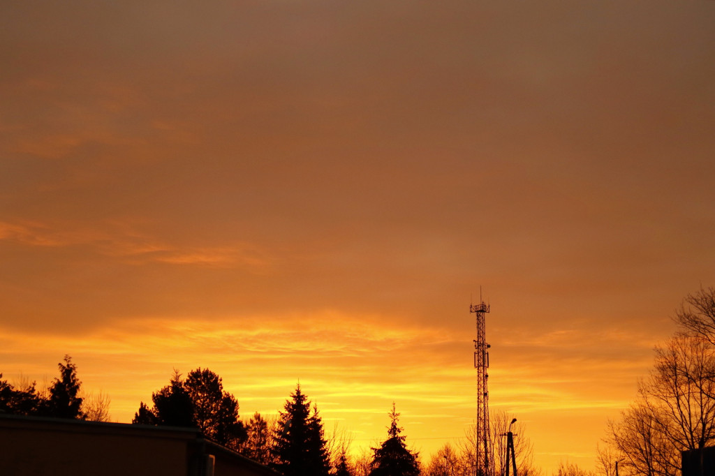 Wschód słońca nad Tarnobrzegiem