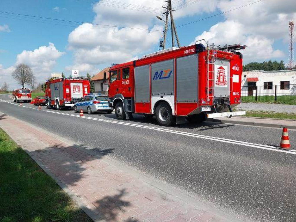 Wypadek na drodze krajowej nr 79 w Tarłowie