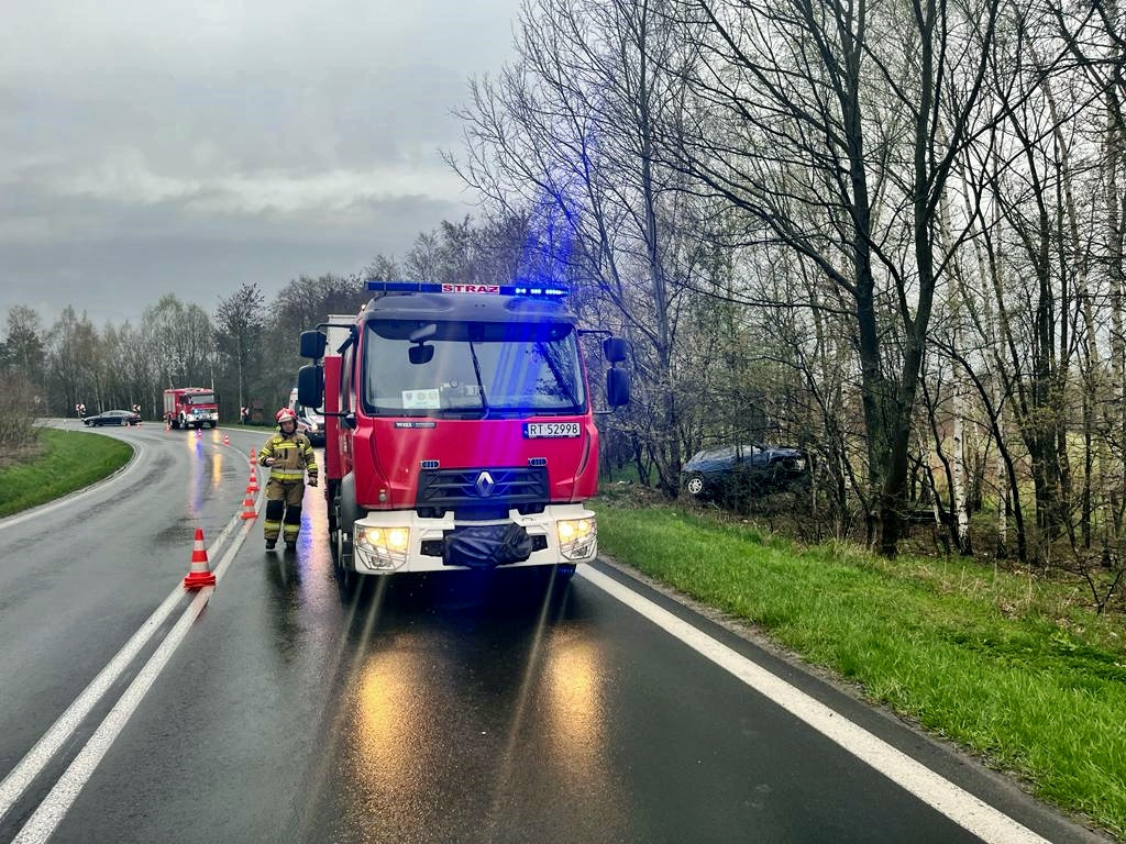 Samochód wjechał do lasku