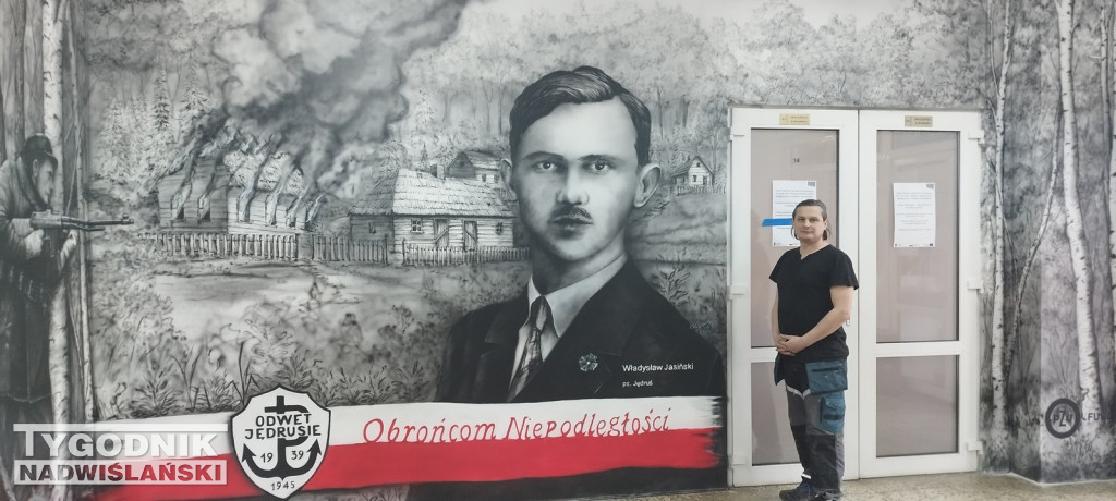 Mural upamiętniający Władysława Jasińskiego