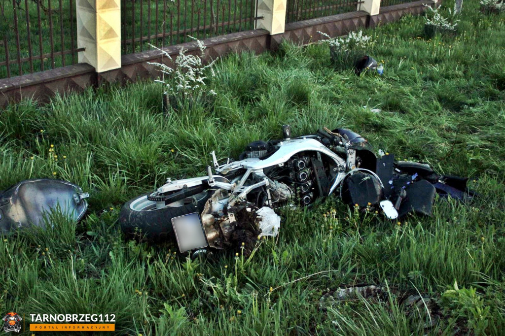 Wypadek motocyklowy na trasie Tarnobrzeg-Sandomierz