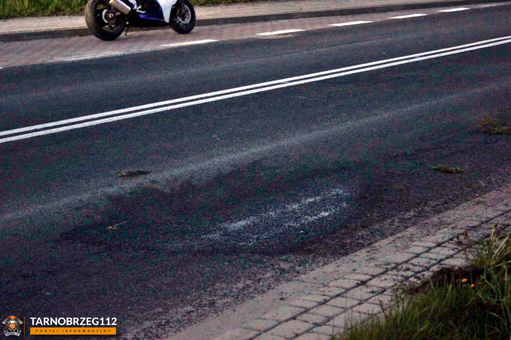 Wypadek motocyklowy na trasie Tarnobrzeg-Sandomierz