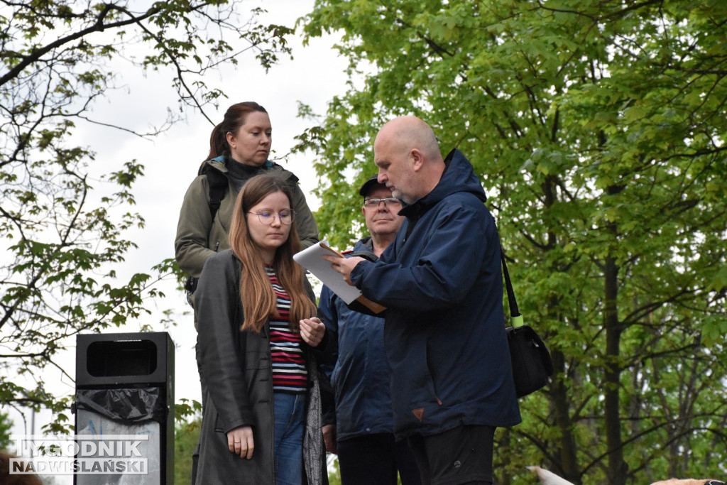 Protestuja przeciwko wycince drzew w Tarnobrzegu