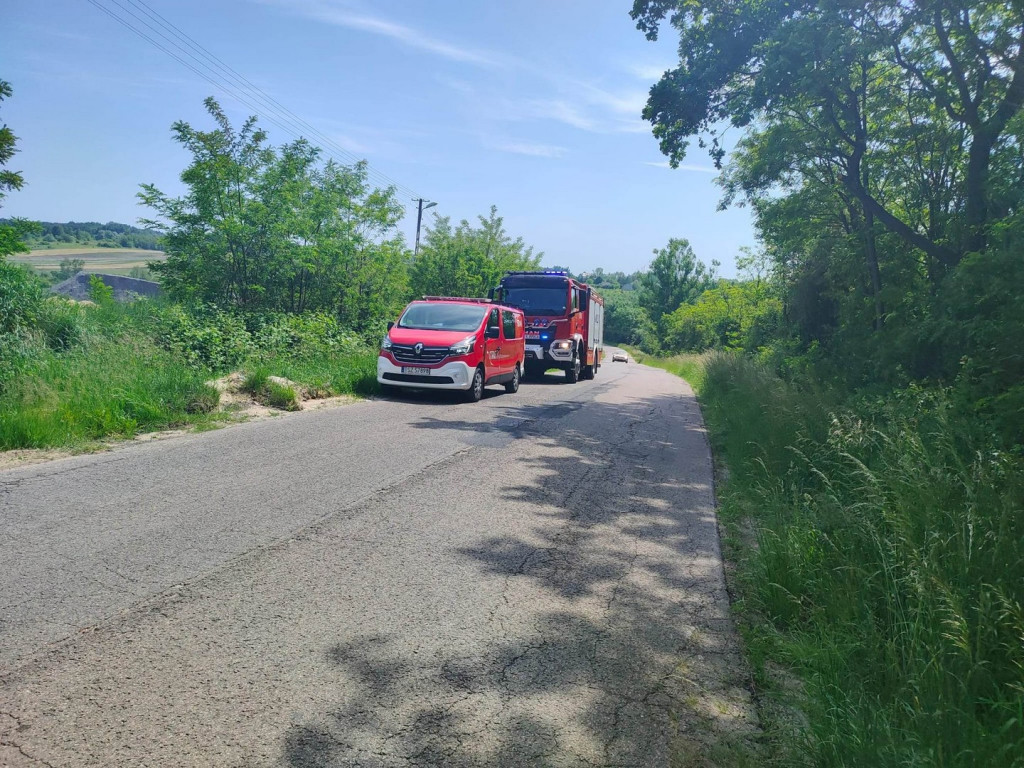 Pożar drewnianego domu w Osieku