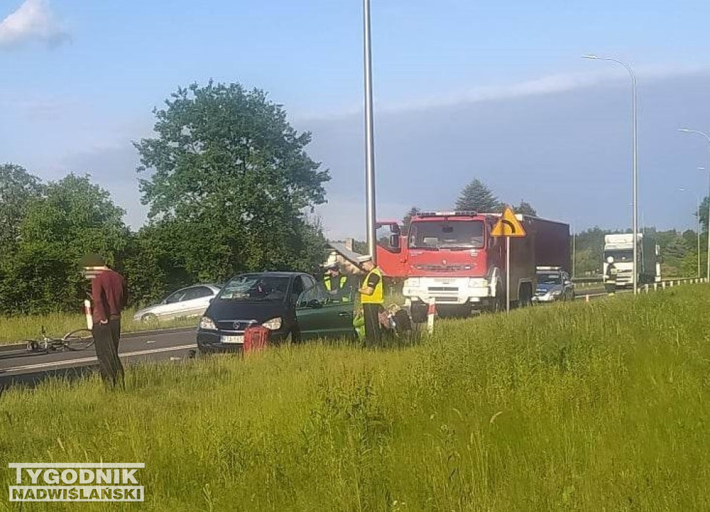Potrącenie rowerzysty na obwodnicy Tarnobrzega