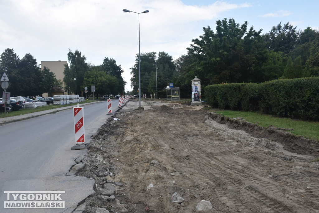 Prace na ul. Dąbrowskiej w Tarnobrzegu