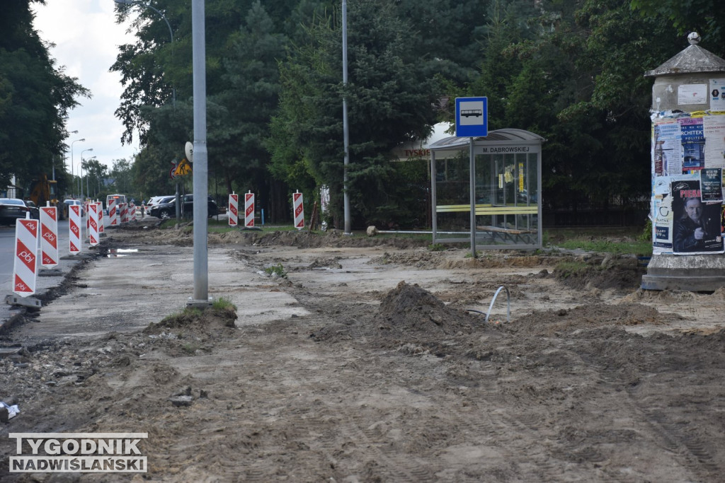Prace na ul. Dąbrowskiej w Tarnobrzegu