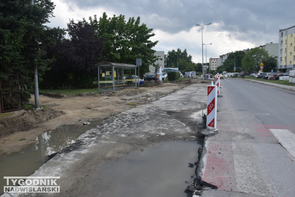 Prace na ul. Dąbrowskiej w Tarnobrzegu