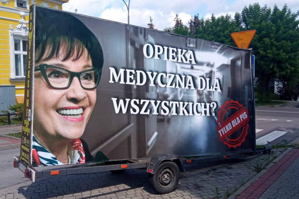 Baner na przywitanie marszałek Elżbiety Witek
