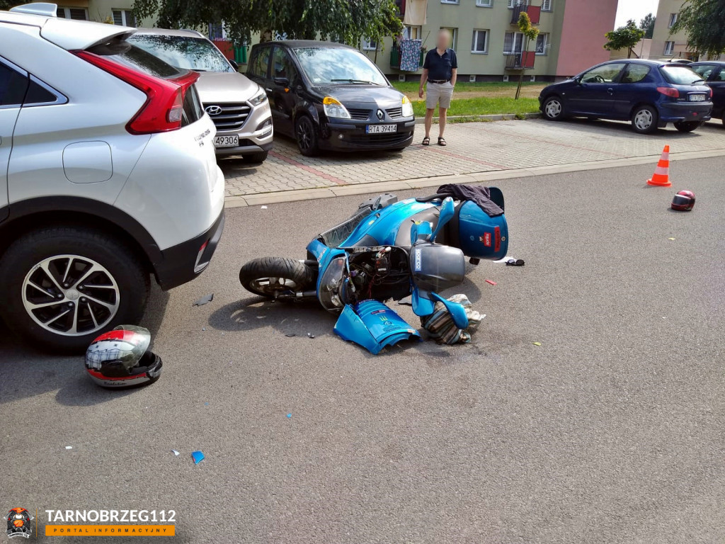 Zderzenie motorowerzysty z autem w Skopaniu