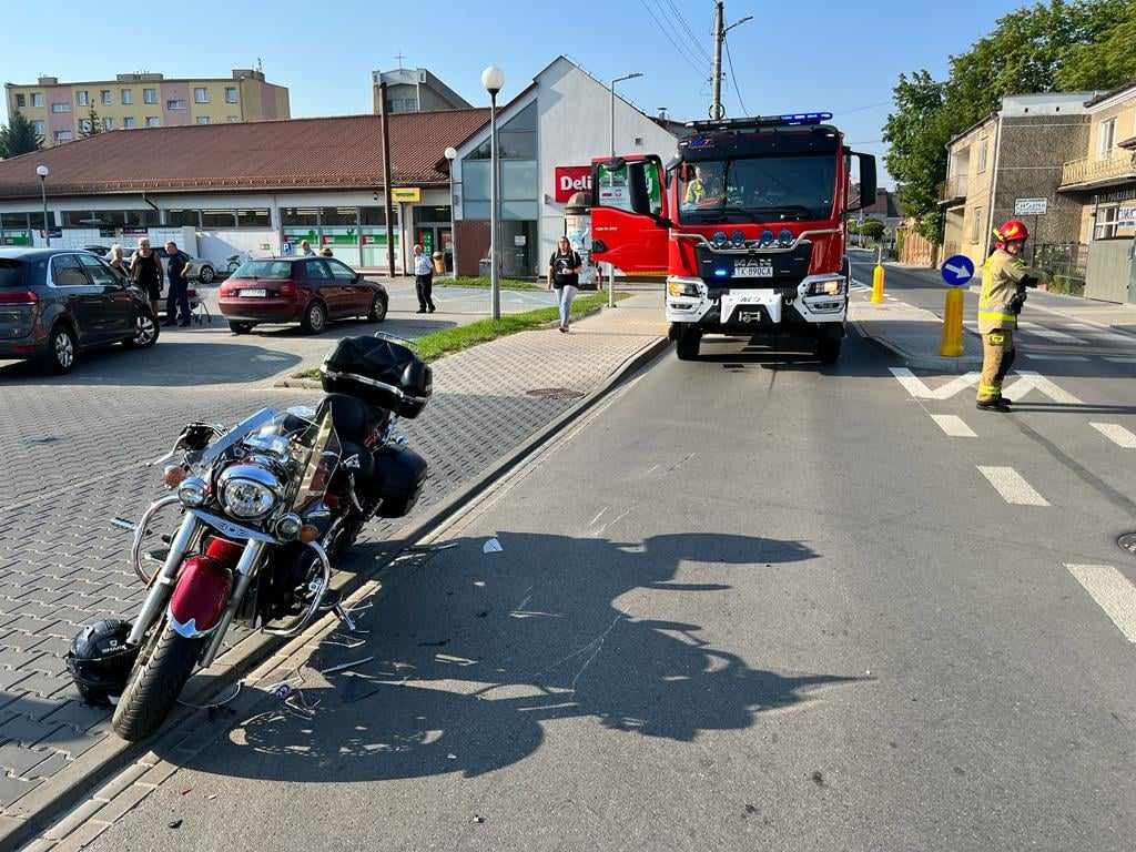 Wypadek motocyklisty w Staszowie 19 sierpnia 2023