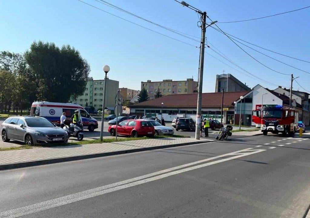 Wypadek motocyklisty w Staszowie 19 sierpnia 2023