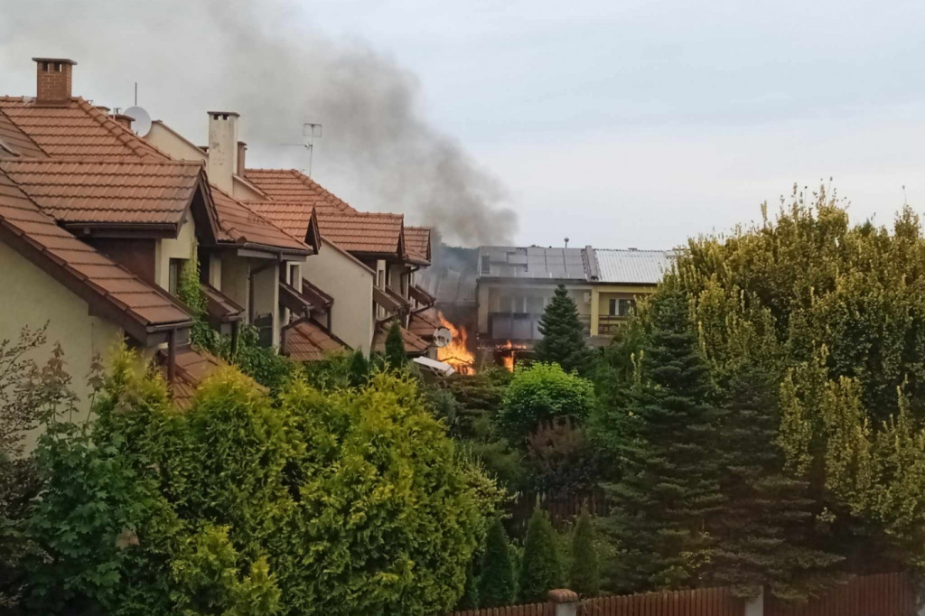 Pożar na osiedlu Piastów w Tarnobrzegu