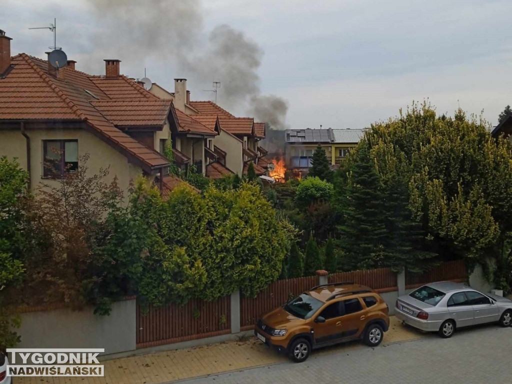 Pożar na osiedlu Piastów w Tarnobrzegu
