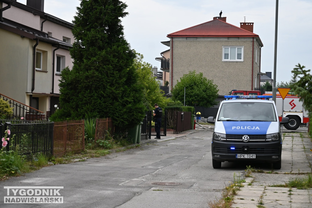 Pożar na osiedlu Piastów w Tarnobrzegu