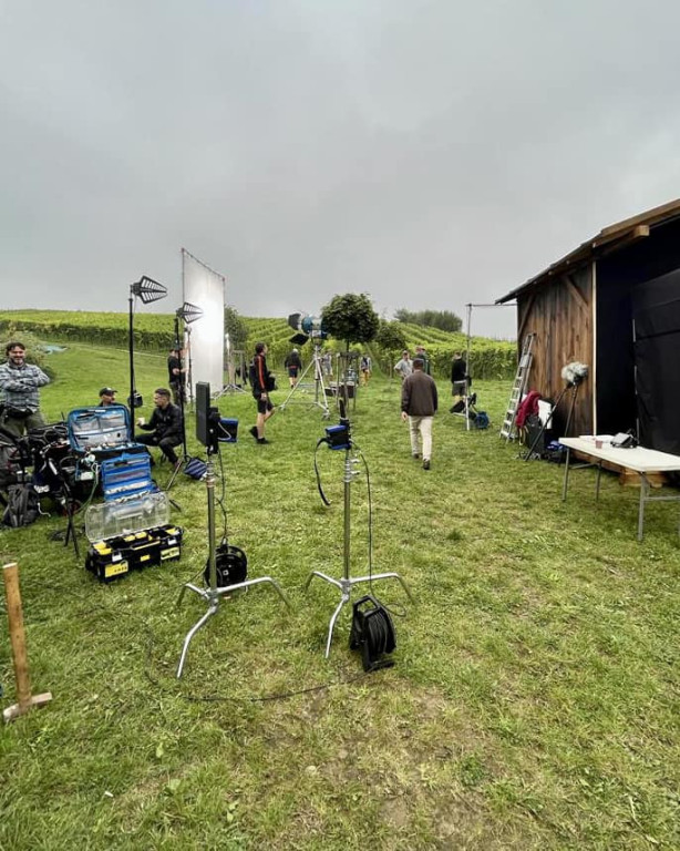 Ekipa filmowa w Winnicy Nadwiślańskiej