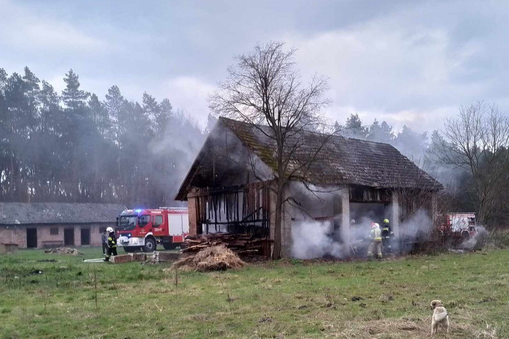 Pożar stodoły w Jadachach