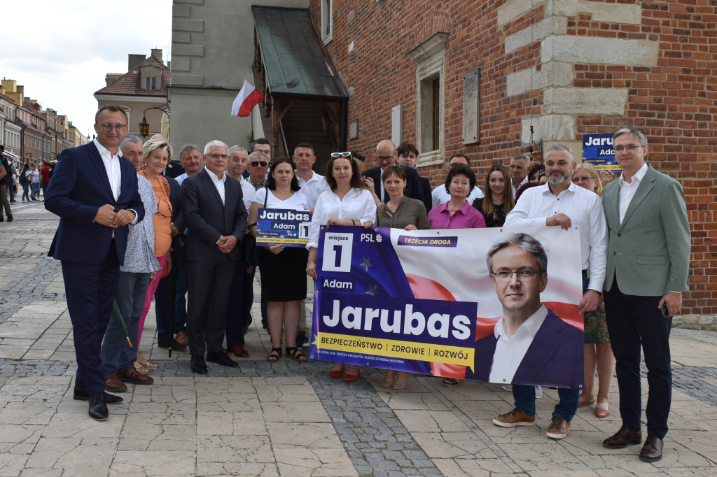 Konferencja prasowa A. Jarubasa w Sandomierzu