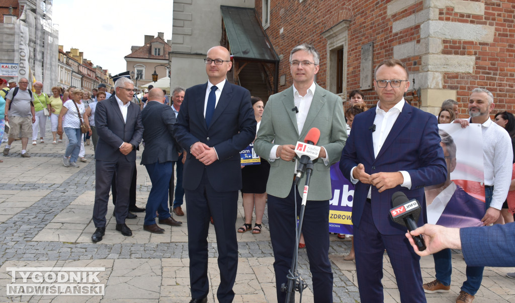 Konferencja prasowa A. Jarubasa w Sandomierzu