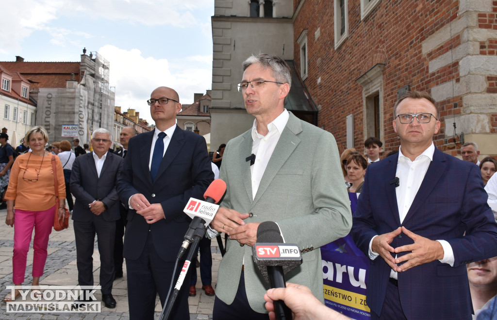 Konferencja prasowa A. Jarubasa w Sandomierzu