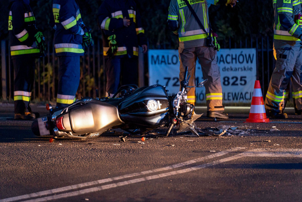 Potrącenie motocyklisty w Agatówce