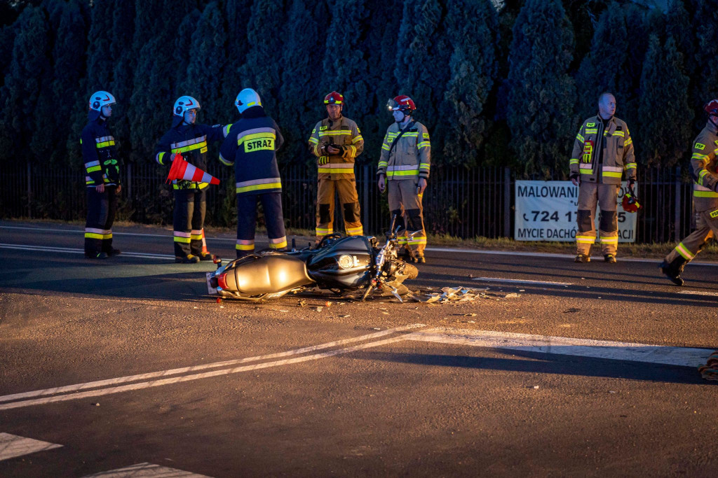 Potrącenie motocyklisty w Agatówce