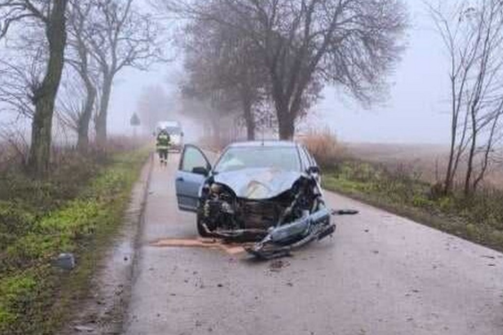 Ford uderzył w drzewo w pow. opatowskim