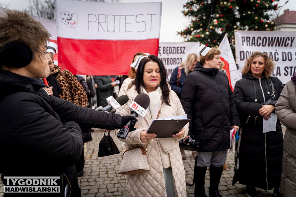 Protest przed szpitalem w Nisku