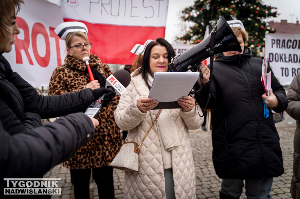 Protest przed szpitalem w Nisku